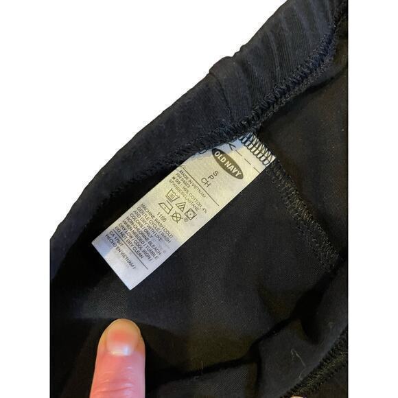 Old Navy Set of 2 Cotton Leggings, Army Green & Solid Black w/ Ankle Bow Detail - Picture 4 of 11